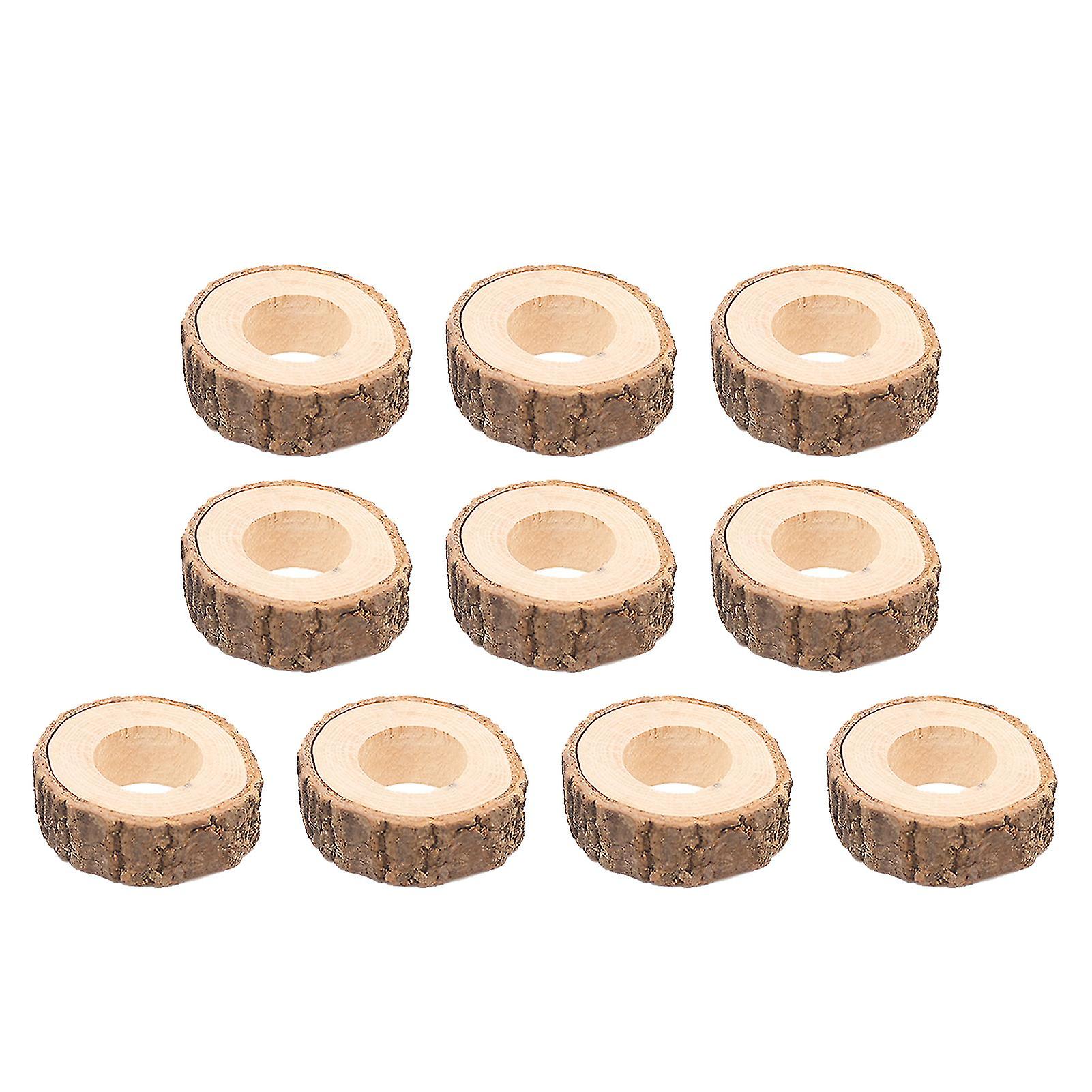 10pcs/set ナチュラルグッド渇望ウッドナプキンリングDIYクリエイティブハンドメイドナプキンクリップ