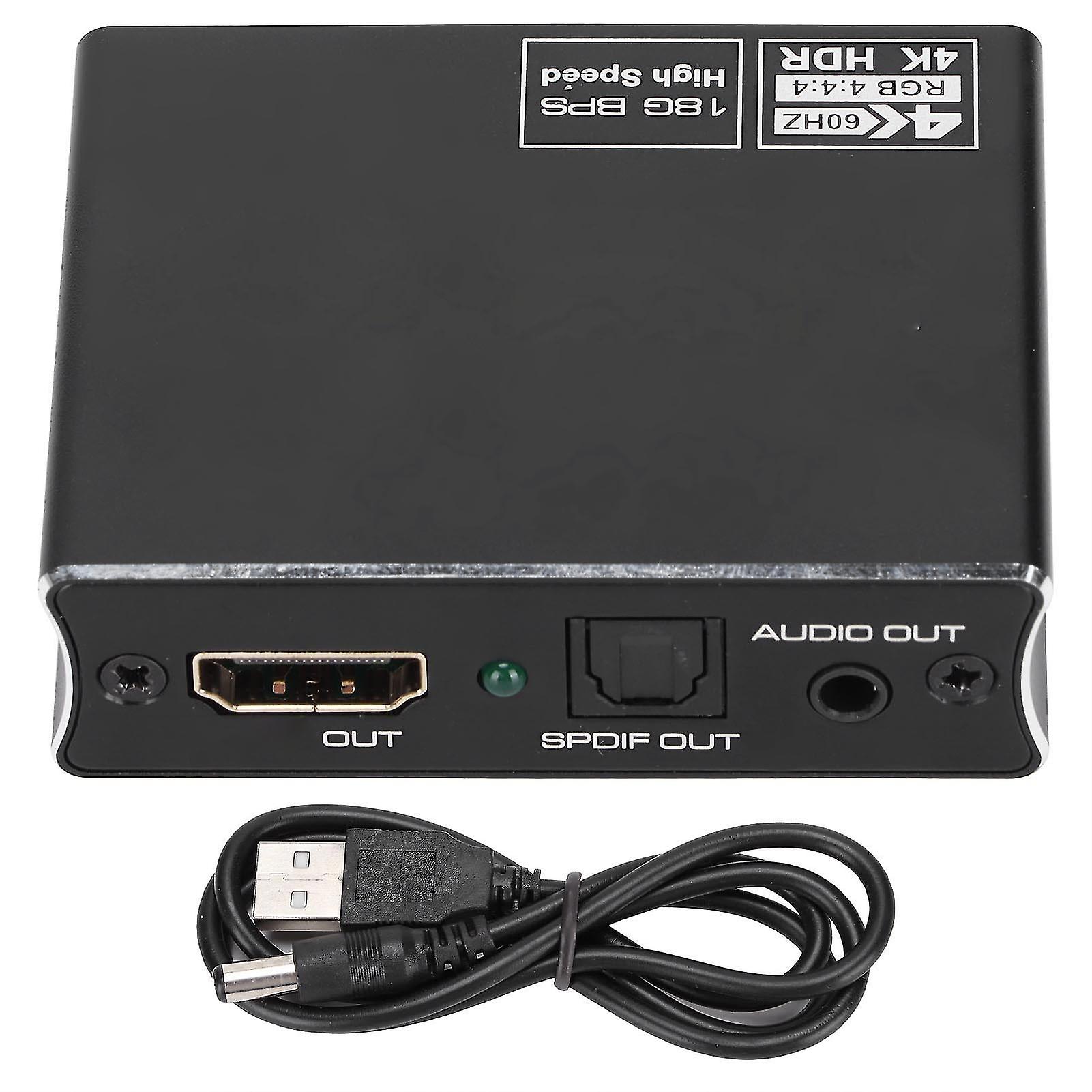 4K*2k 60hz Optical Fiber Audio Splitter Stereo Long Service Life Stable Performance Audio Extractor