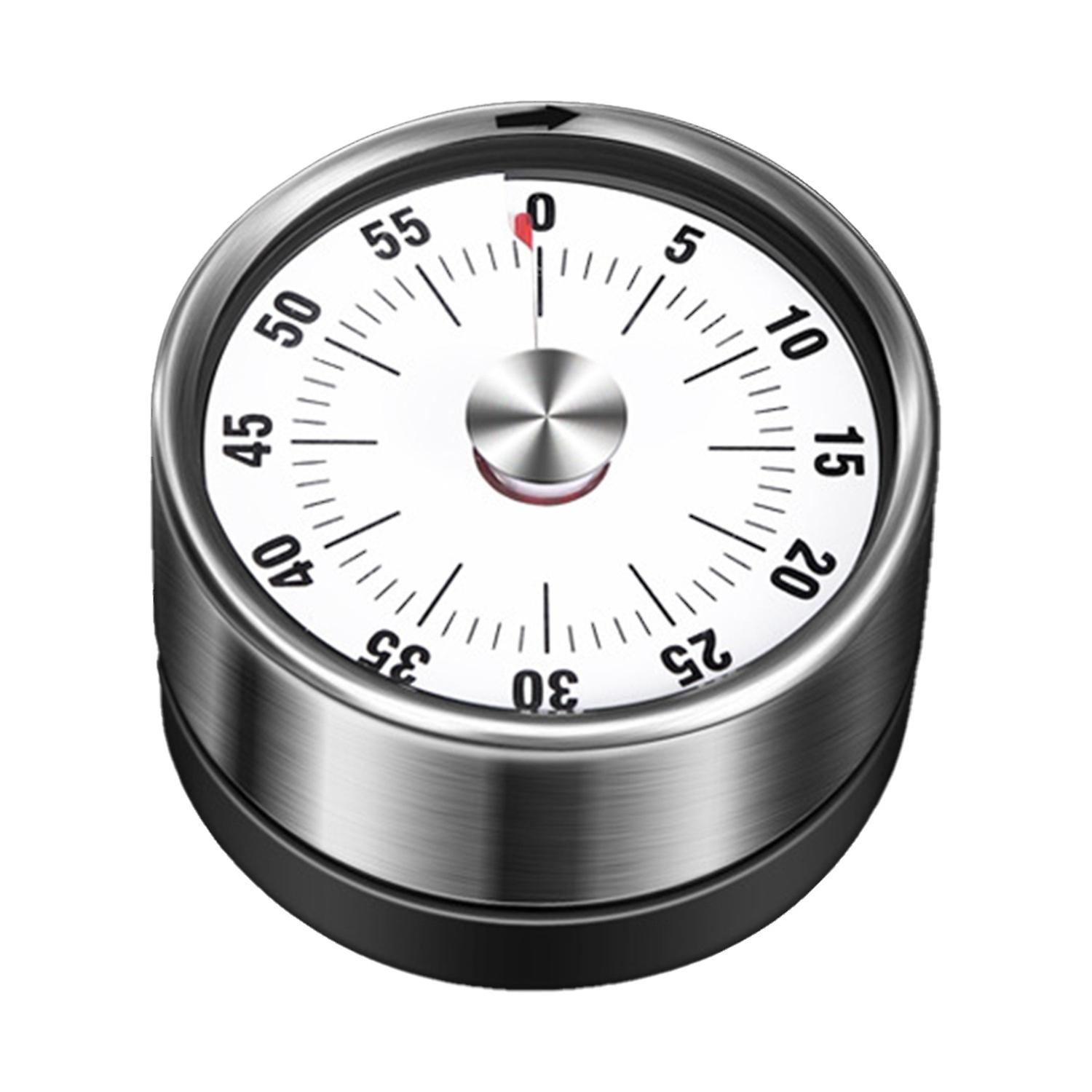 Kitchen Timer 60min Countdown Mechanical Magnetic Timer No Battery Needed Stainless Steel Countdown 