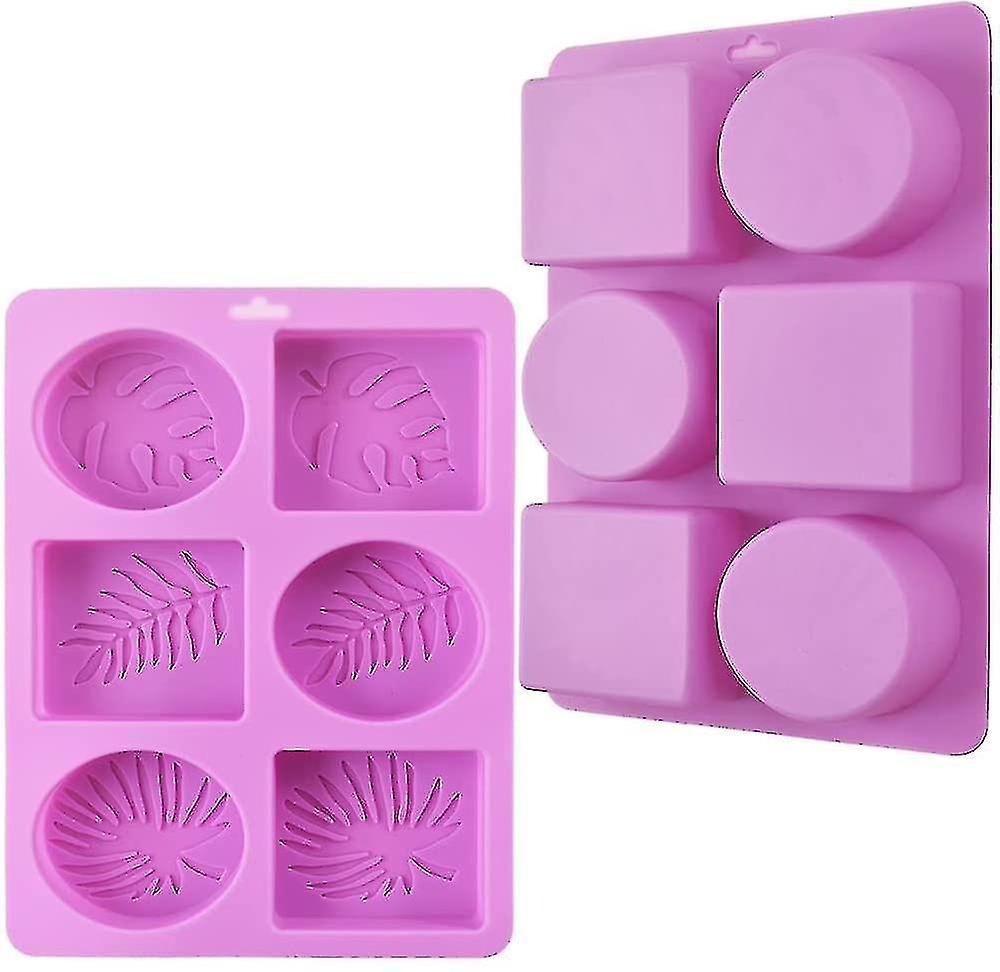 Rectangular And Oval Silicone Molds With Leaf Motifs, Set Of 2