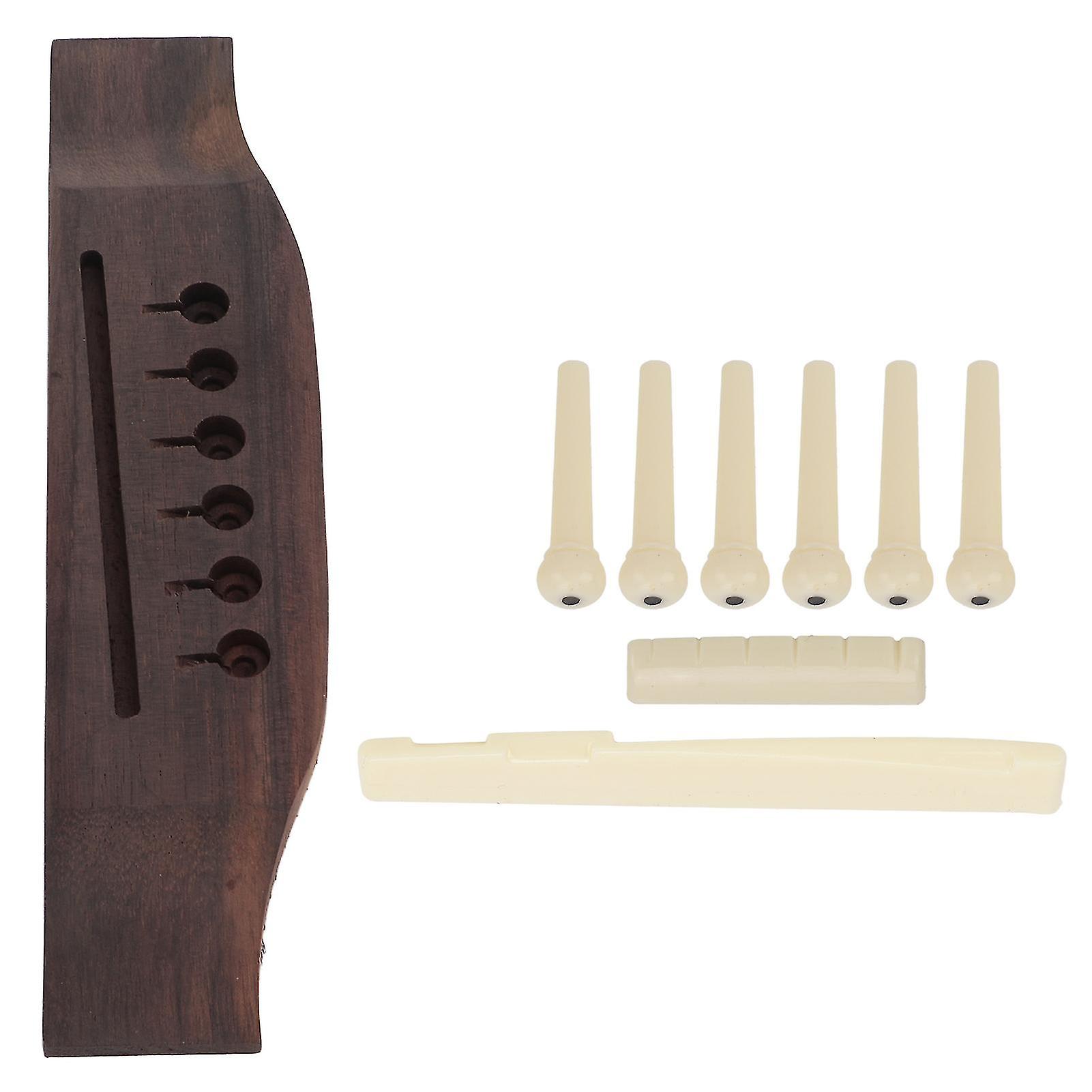 Rosewood gitarr förslitsat stall set med plast sadel mutter stift