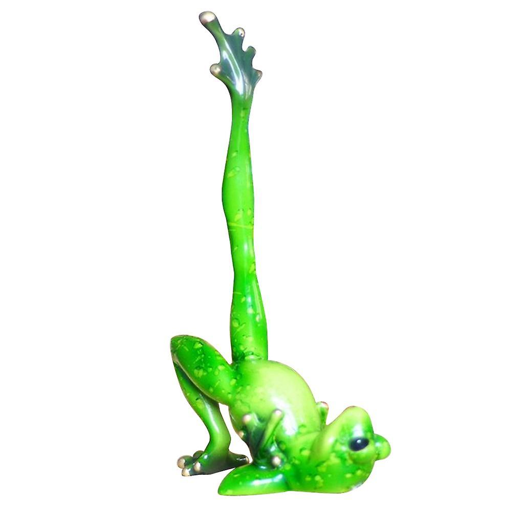 Resin Creative 3D Craft Frog Figurine Office Desk Car Dashboard Onament a