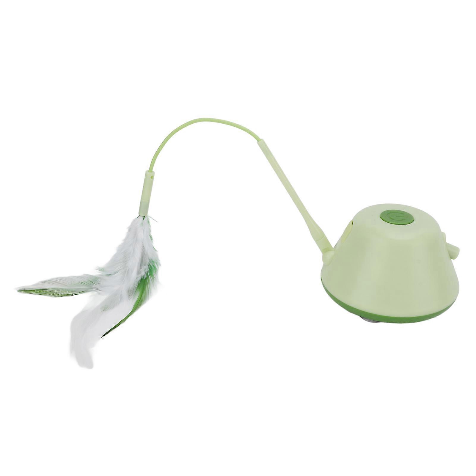 Automatic Cat Toy Interactive 3 Modes LED Moving Electric Kitten Feather Toy for IndoorGreen 