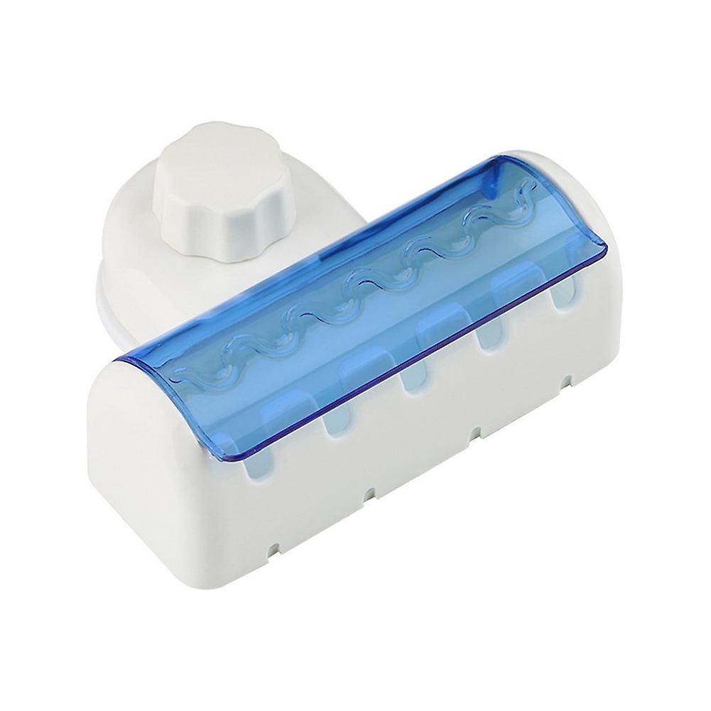 Creative Home Dust-proof Suction Cup 5 Toothbrush Holder Wall Mounted Stand