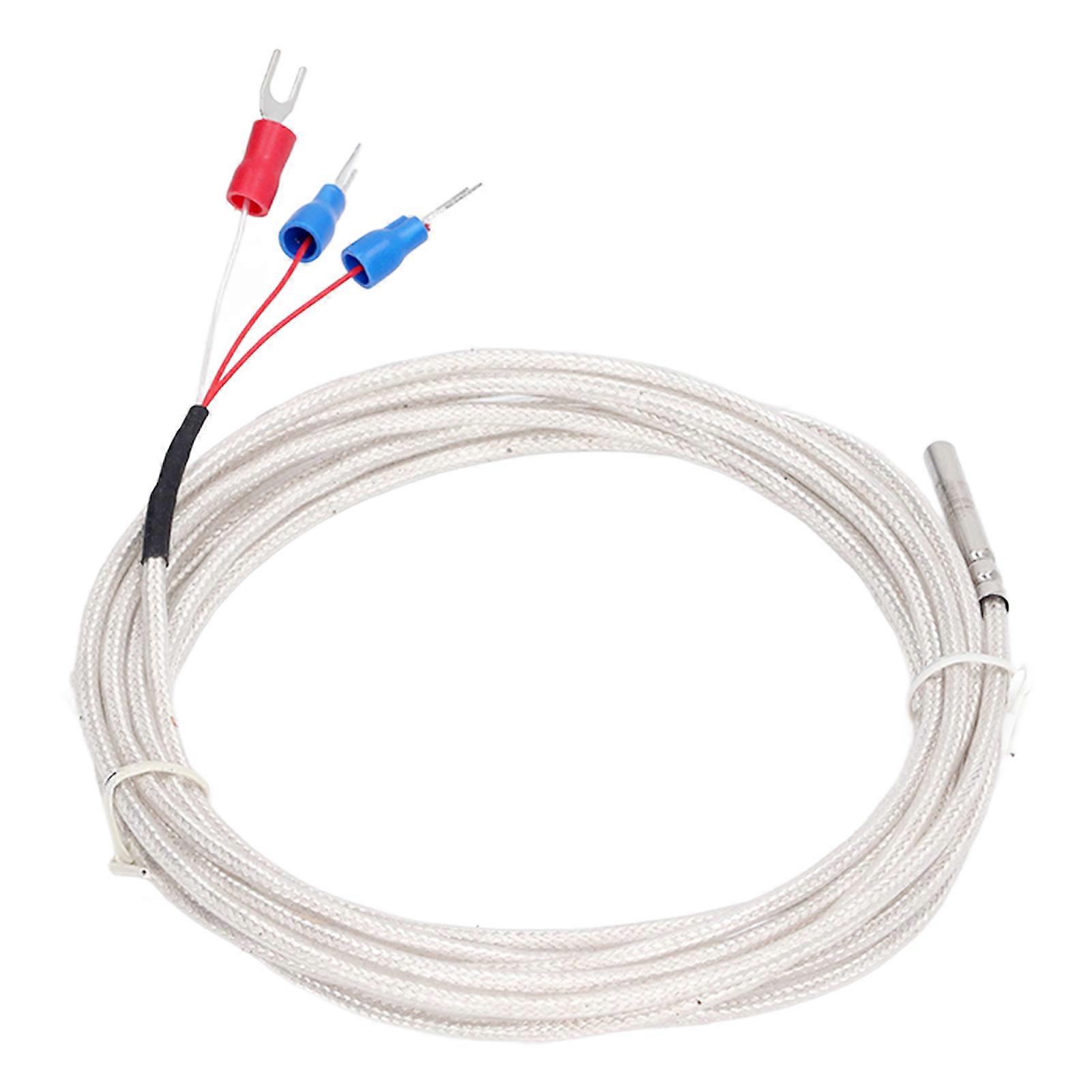 Pt100 Temperature Sensor Probe Waterproof 3 Wire Thermistor Probe K Type Thermocouple for Constant Temperature Controller 3m