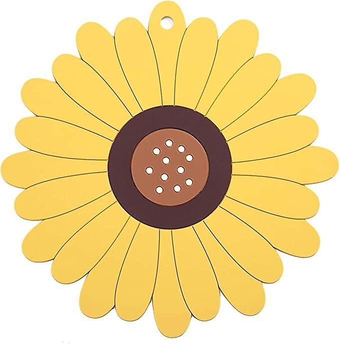 Silicone Trivet Series, Set of 4 Multipurpose Non-Slip Flexible Heat Resistant Mat Trivets (20cm Sun