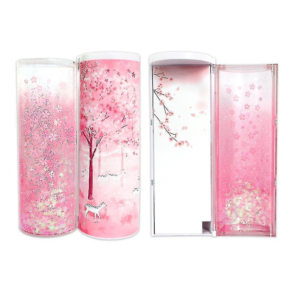 Stationery Box Quicksand Translucent Multifunctional Case Cylindrical Pen School Pen