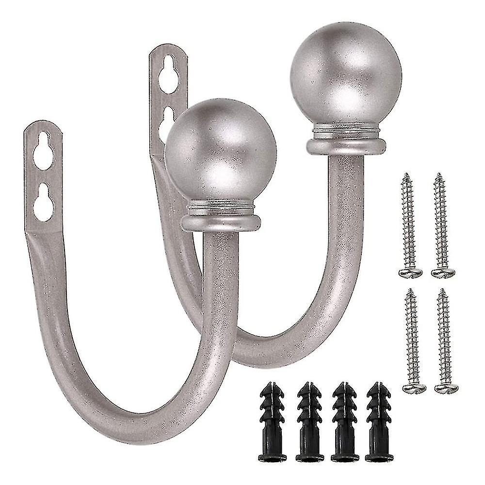 Round Finials Curtain Holdbacks, Decorative Curtain Hooks Wall Mounted, Ball Finials Hooks for Drape
