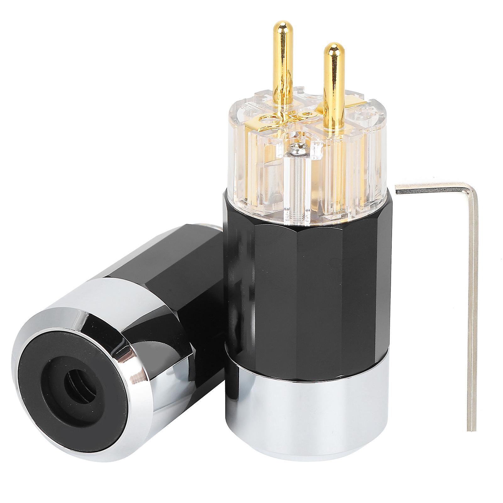 Monosaudio Pure Copper 24K Gold Plated Power Plug HIFI Audio Power Connector Plug 100‑250V