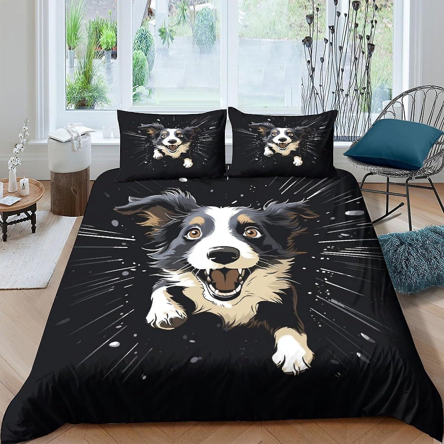 EKENOZ Border Collie Family Piece Set Duvet Set Ultra Soft Duvet