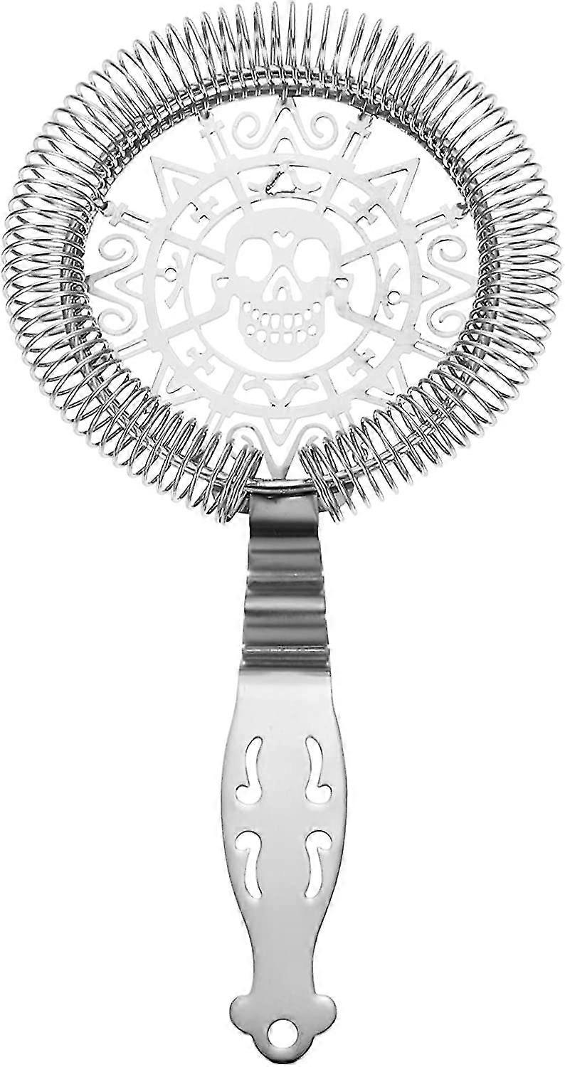 スプリング付きカクテルストレーナー ステンレス鋼スカルマティーニドリンクストレーナー サンザクストレーナー アイスストリート