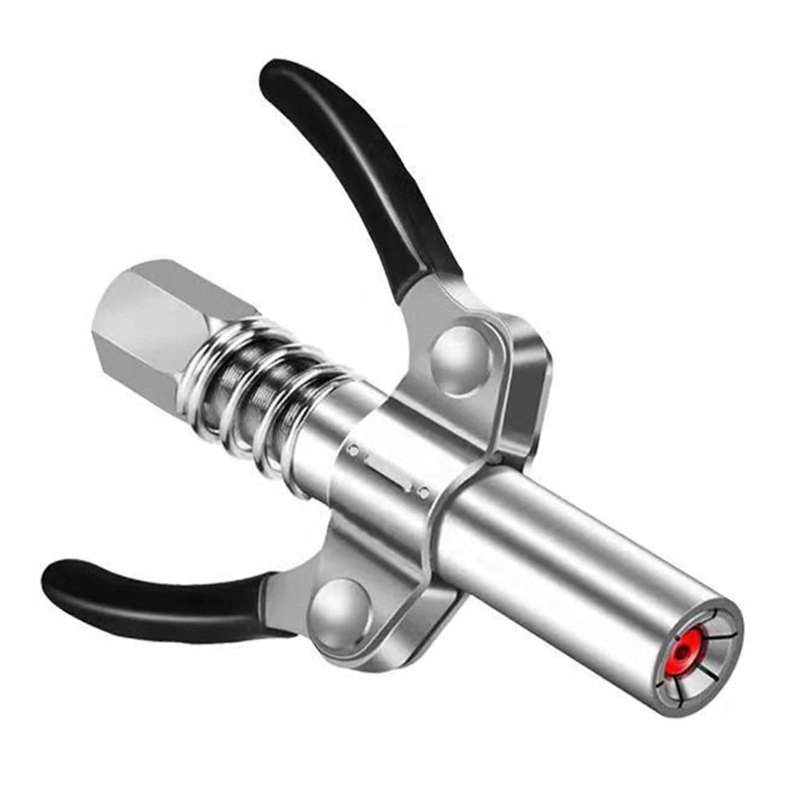 Grease Gun Coupler High Presure 10000 Psi Lock Clamp Type Grease Nozzle Double Handle Adapter Connector Lock On Tool Accessories