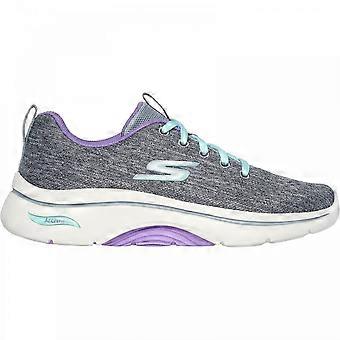 Skechers GO WALK Arch Fit 2.0 til kvinder - Vivid Sunset | Grå/Lavendel | Comfort-støttende sneakers til kvinder