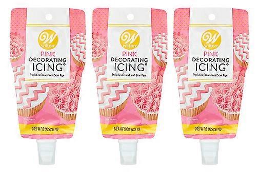 Wilton Decorating Icing Pink 3 Pack