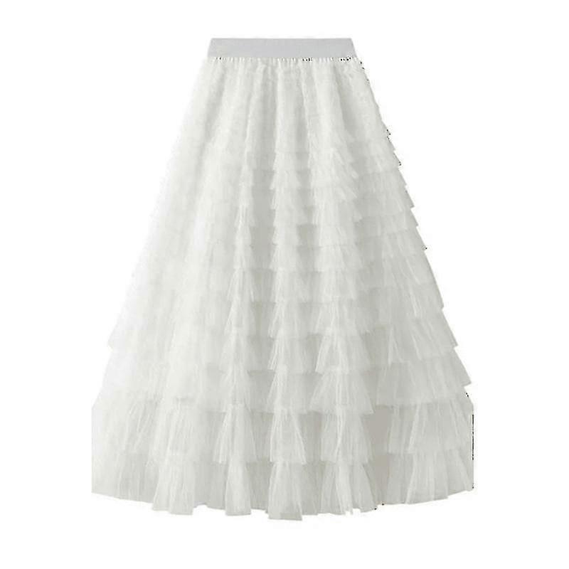 Tiered elastisk midja Tyll Maxi Kjol