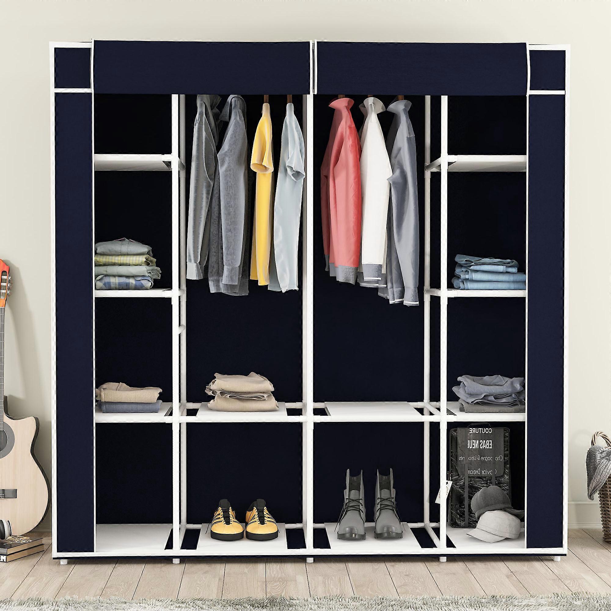 Bez Gardırop Mega Plastik Profilli Büyük Hacimli Çift Askılı Bez Gardırop