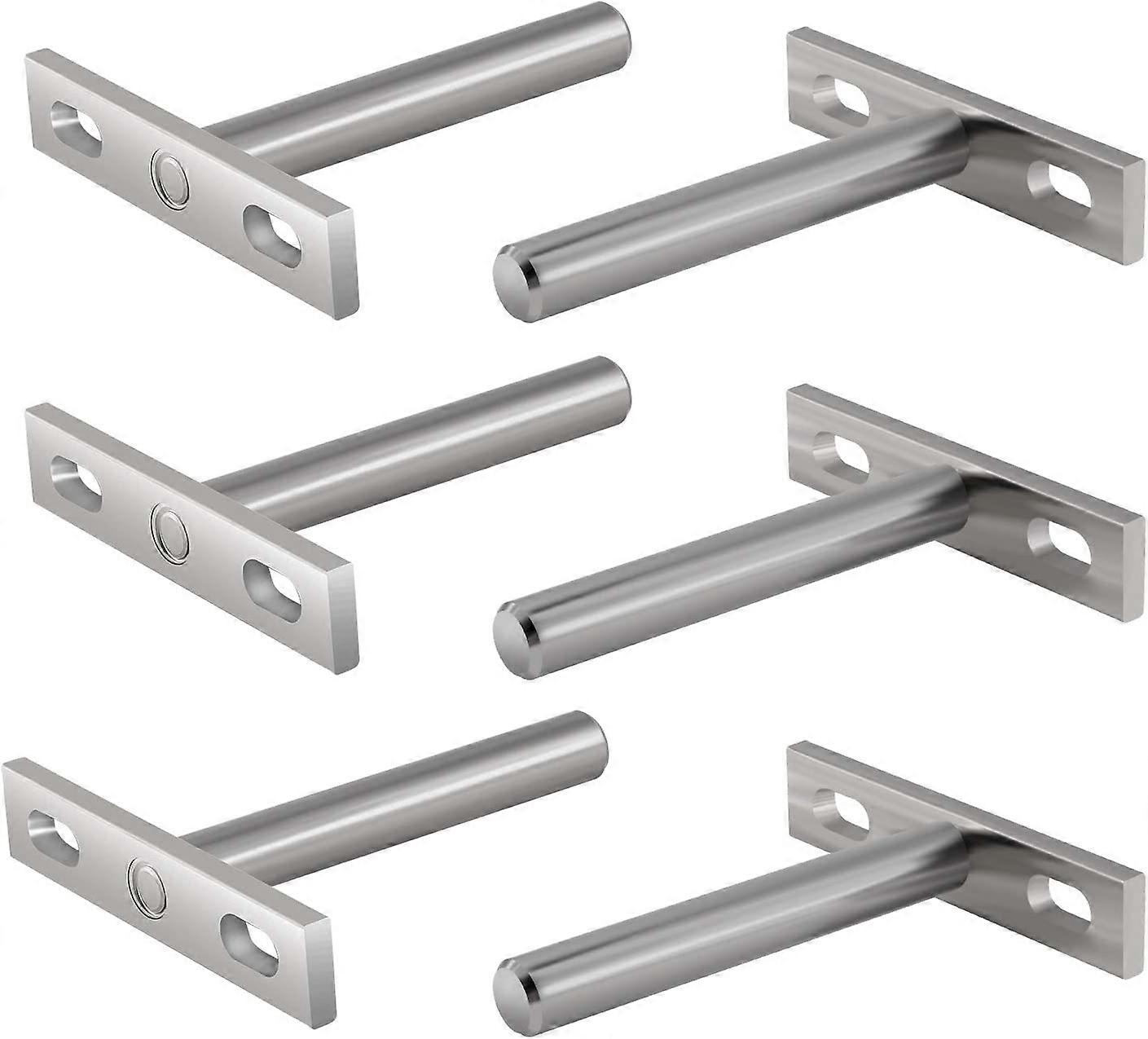 6 Pieces Metal Brackets for Floating Shelf, 3 Inch Hidden Fixings Support Floating Shelf Hidden Bracket for Wall Mount
