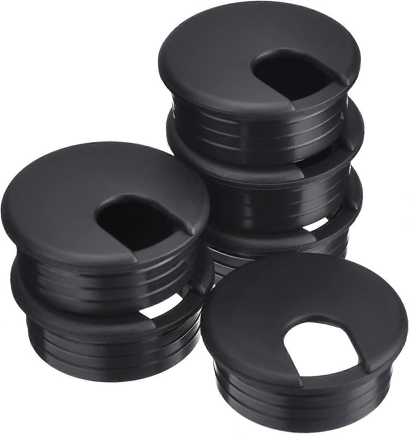 45 mm Black Desktop Grommets Wire Cord Grommet Plastic PC Computer Desk Grommets Cable Hole Cover (6 Pieces)