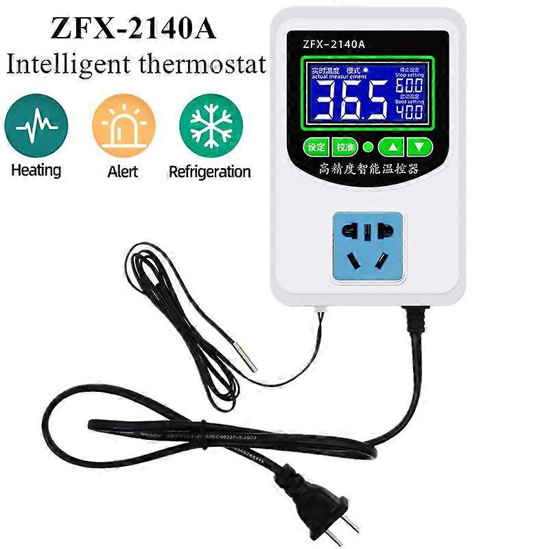 ZFX-2140A High Precision Intelligent Thermostat Microcomputer Thermostat Temperature Controller Switch(US Plug) 2200W-3500W