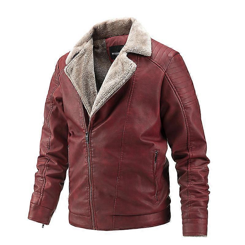 Autumn And Winter Warm Leather Motorcycle Jacket