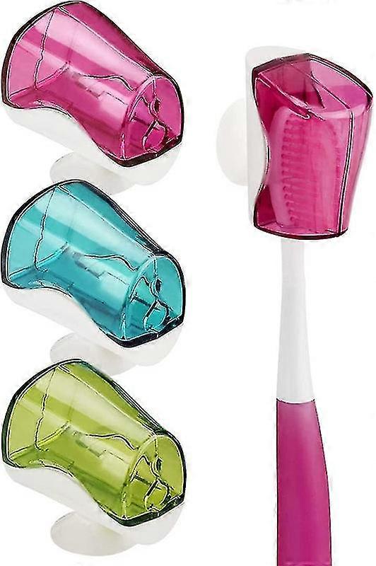 3pcs Toothbrush Holder Protector Wall Mount Rack Tooth Brush Head