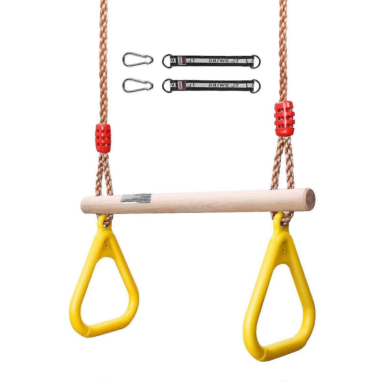 madeira multifuncional trapezoidal das crianças do balanço com anéis plásticos da ginástica