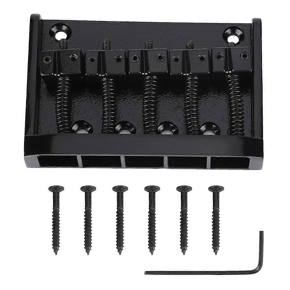 Metal Quality 5 String Electric Bass Bridge Tailpiece Replacement Accessory(Black)