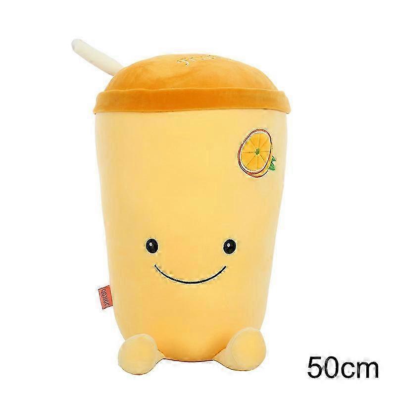 25cm/50cm Fruit Bubble Tea Cup Plush Toys Grapes Orange Stuffed Pillow Home Decor
