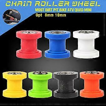10mm Chain Roller Tensioner Guide For Mini Bikes & Dirt Bikes — Blue Slider Wheel With Bearings, Fits Pit Bikes & ATVs