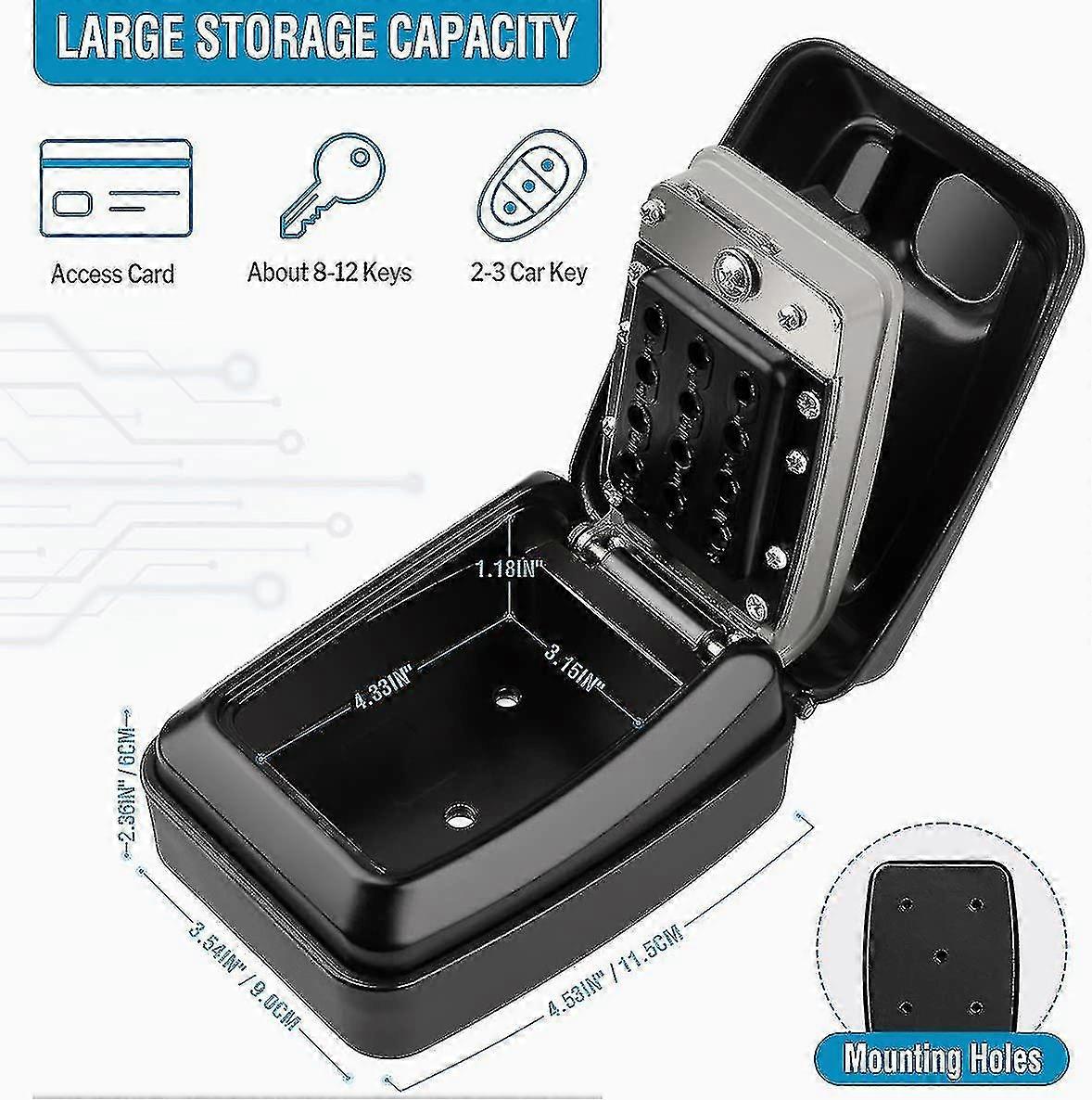 Waterproof Key Safe Box Wall-mounted Key Box Outdoor Key Box Safe Key Box Wall-mounted Key Safe Box-