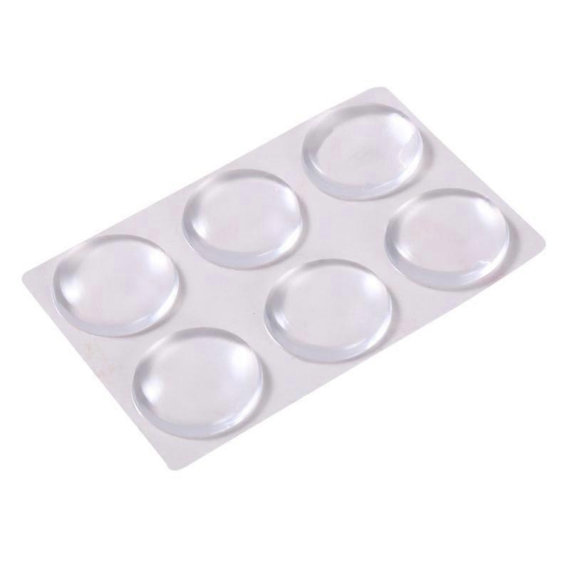 6pcs Transparent Soft Silicone Wall Protector Self-adhesive Door Handle Bumper Protective Plug Non-slip Round Doors Stop Muffler
