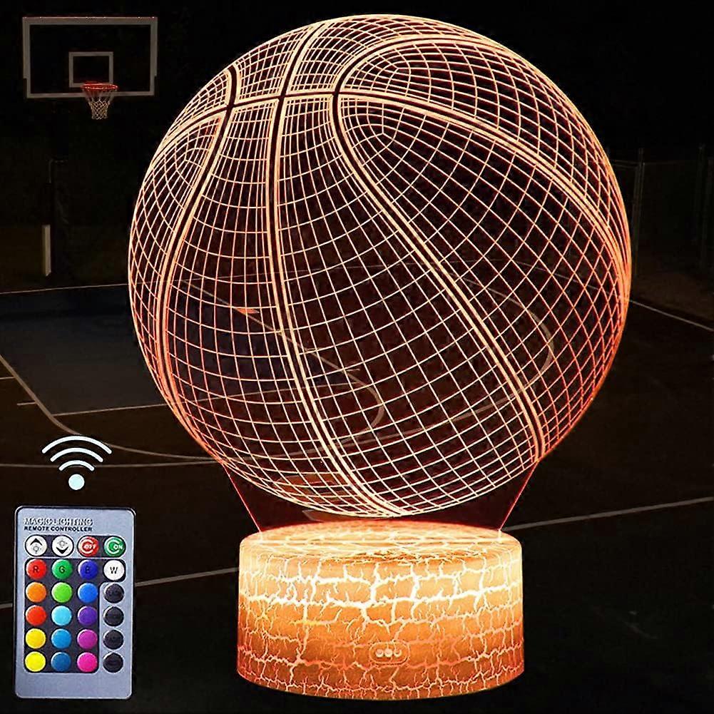2025 New Basketball Night Light,3D LED Illusion Lamp with Remote Controller and USB Cable 16 Colors Changeable Lights
