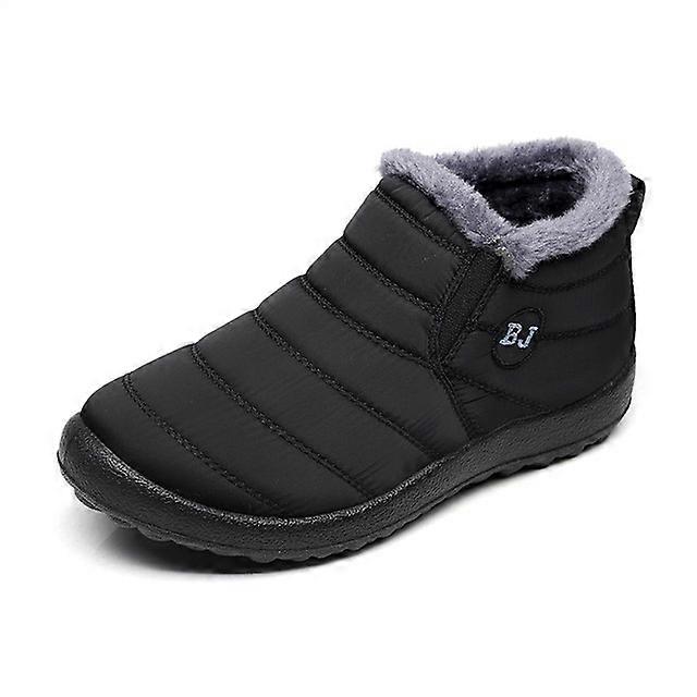 Men Winter Boots Unisex Couples New Snow Boots Ankle Boots Solid Color Plush Inside Anti Skid Bottom Warm Waterproof Ski Shoes