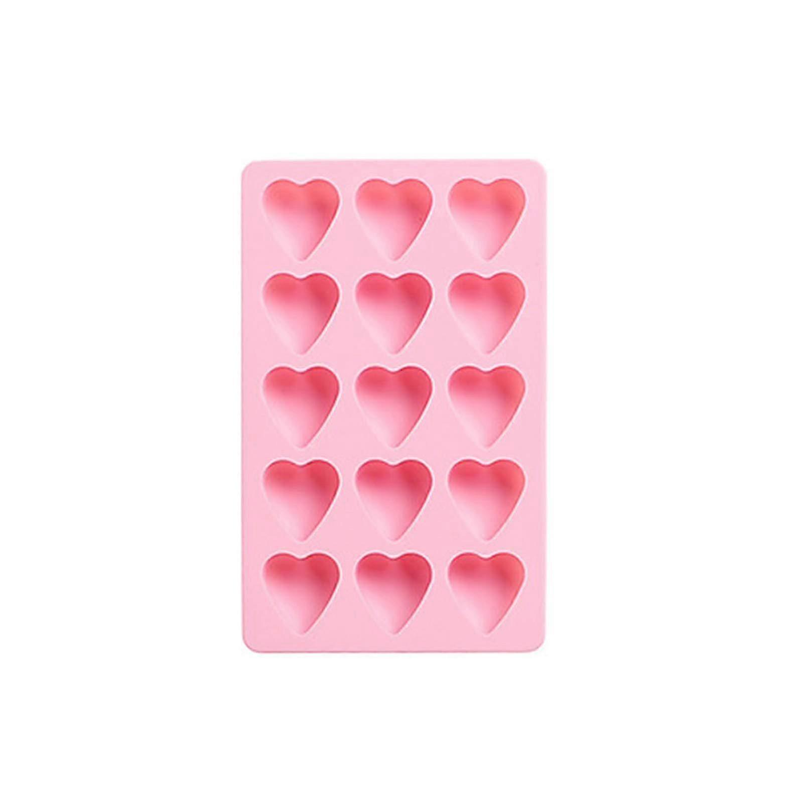 Two Pieces Of Heart Ice Cube Tray,silicone Ice Cube Molds,use For Kitchen,chocolate,candy,pink