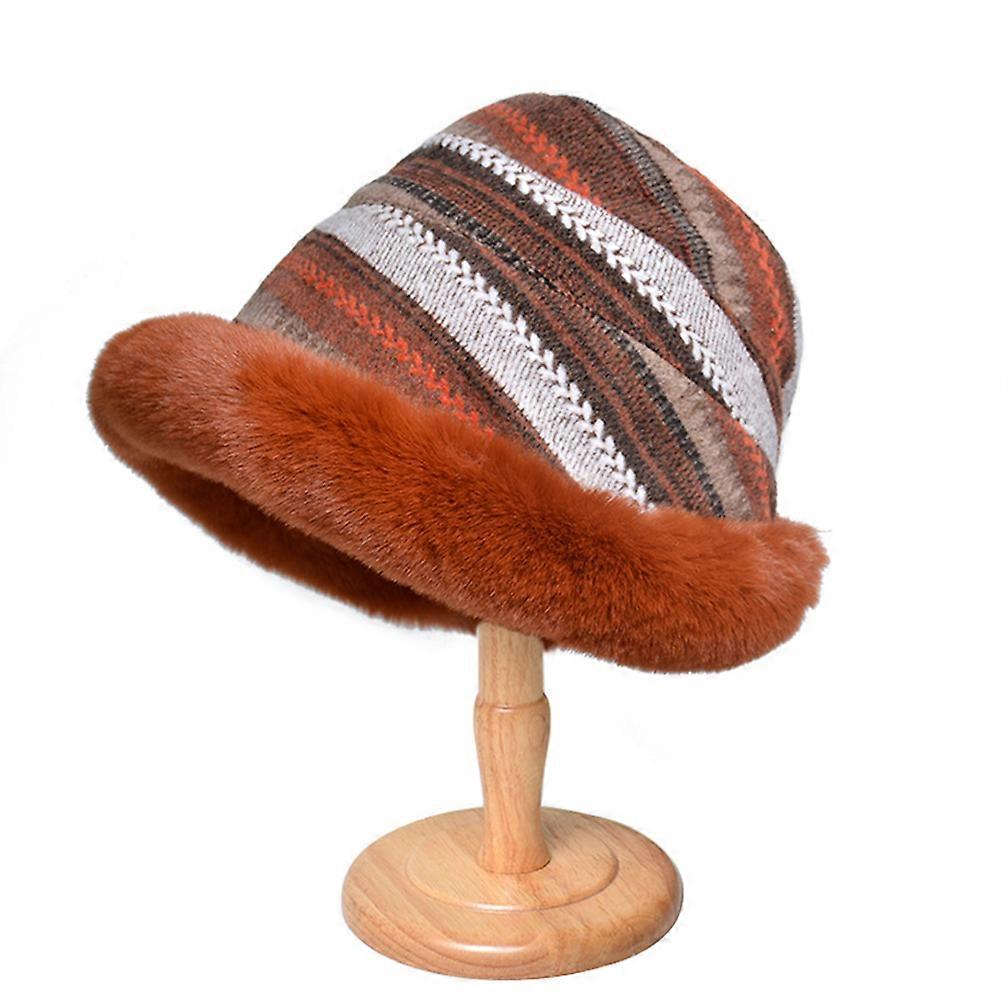 Women's Ear Protection Bucket Fisherman Hat Thickened Winter Cold-proof Hats for Outdoor Activities