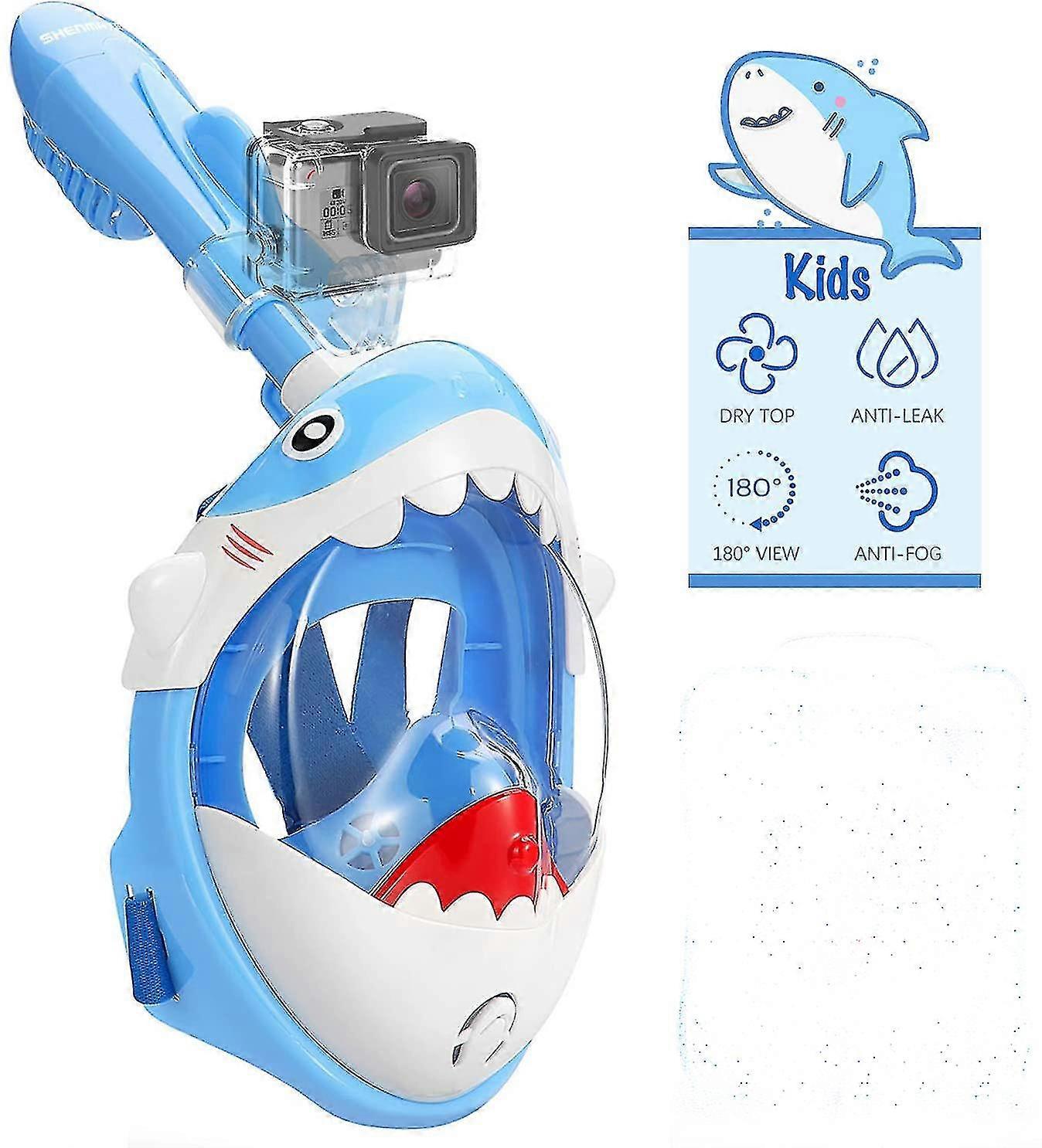 Diving Mask Full Face Mask For Kids, With Anti-fog And Anti-leakage Technology, 180 Field Of View Snorkeling Mask, Foldable Diving Mask