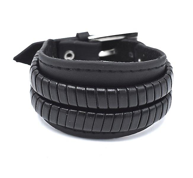 Black leather bracelet stylish