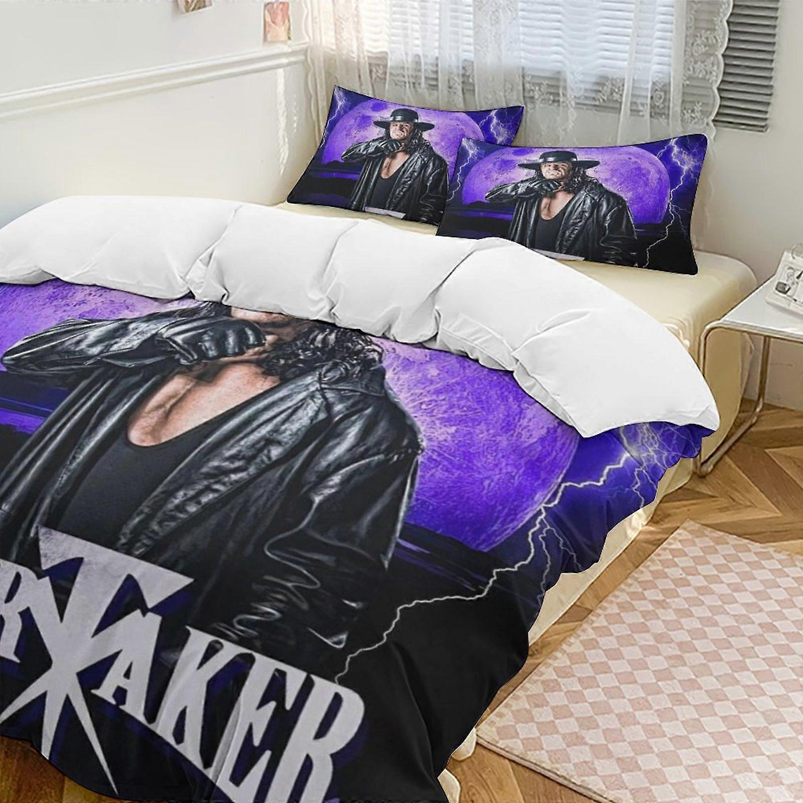 c753 WWE 2 سرير غطاء لحاف من ستوكات مجموعات الفراش خفيفة الوزن 3 قطع مجموعات لحاف ، 1 غطاء لحاف و 2 وسادة وسادة للأطفال ee753