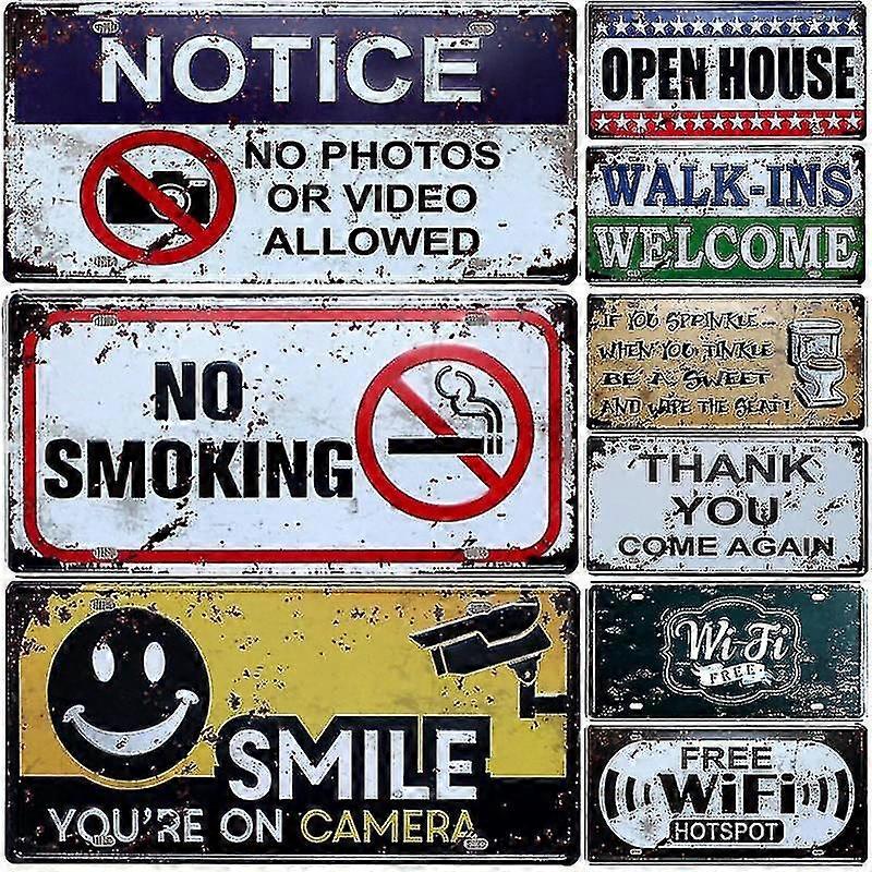 Vintage metal tin sign barpubhotel decorative metal sign warning slogan no