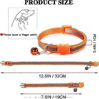 18pcs Reflective Cat Id Collars With Bell Adjustable 19-32cm, Soft ...