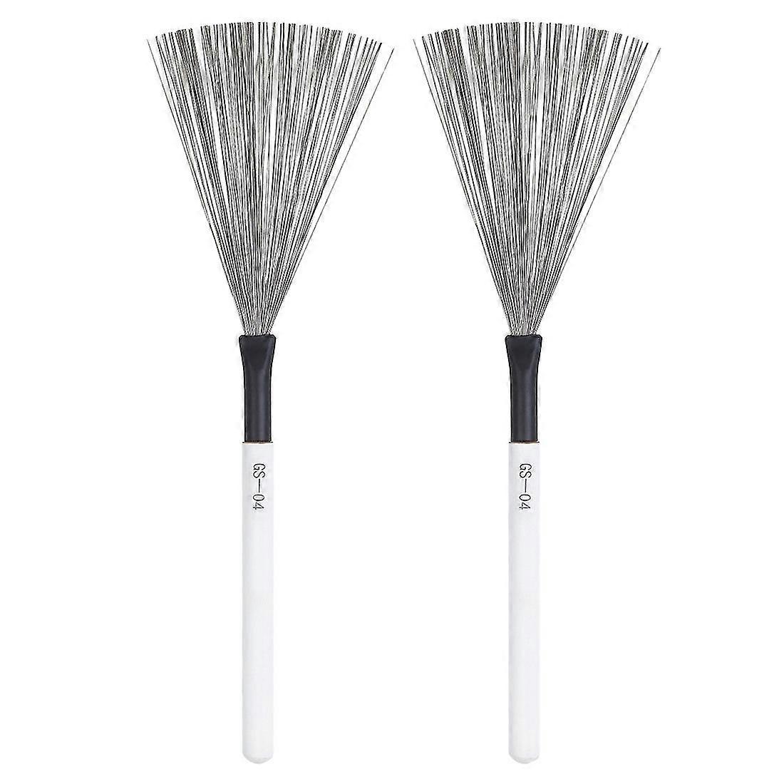 1 Pair Drum Brushes Drum Wire Brushes With Comfortable Maple Handles For Drummer Playing,beginner P