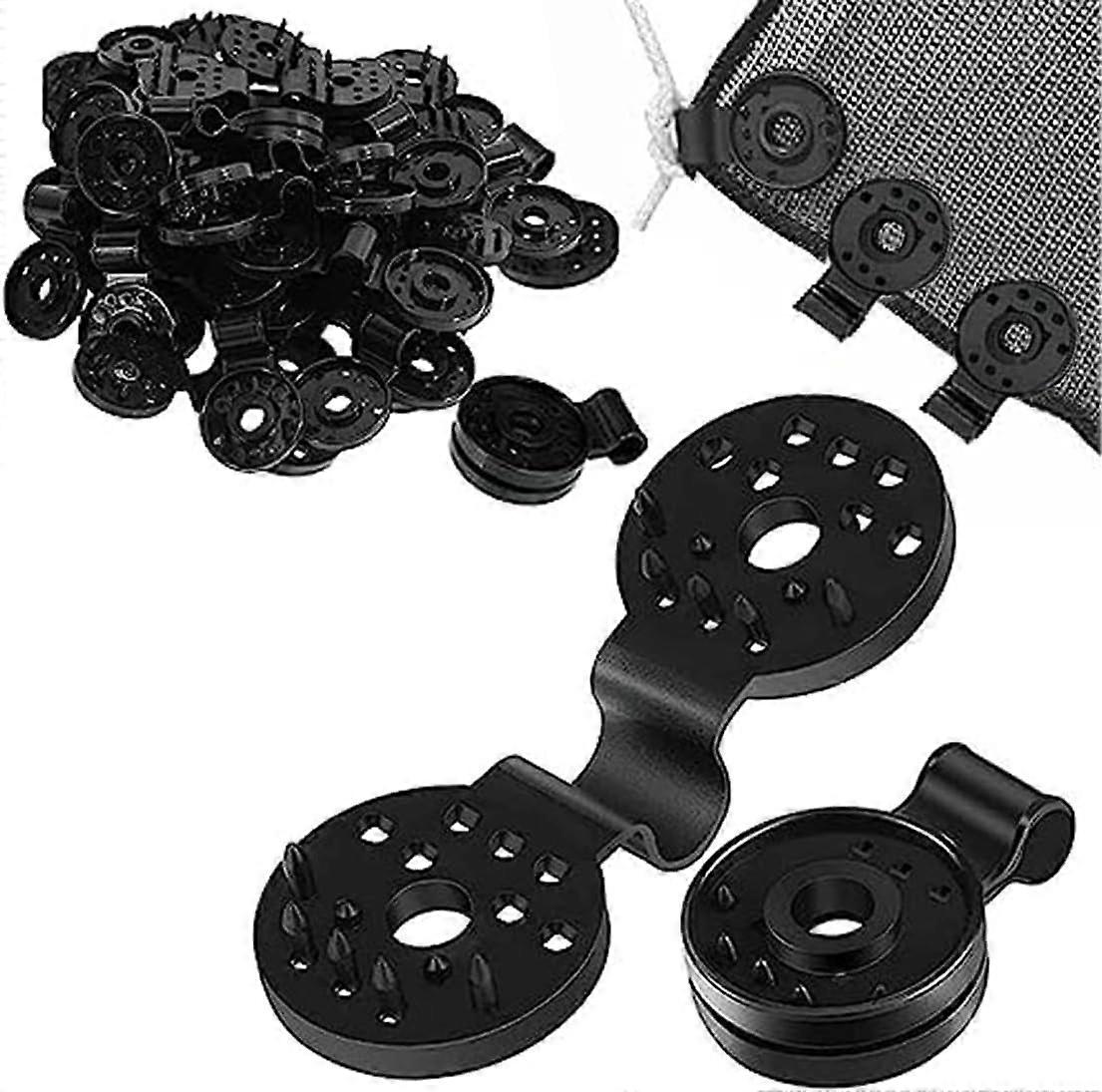 Plastic Clips for Shade Cloth, Black Net Clips, Shade Net Fixing Clip Special Clip with Eyelet Clips for Shade Net, Fence Cloth, Windproof Cloth 40 P