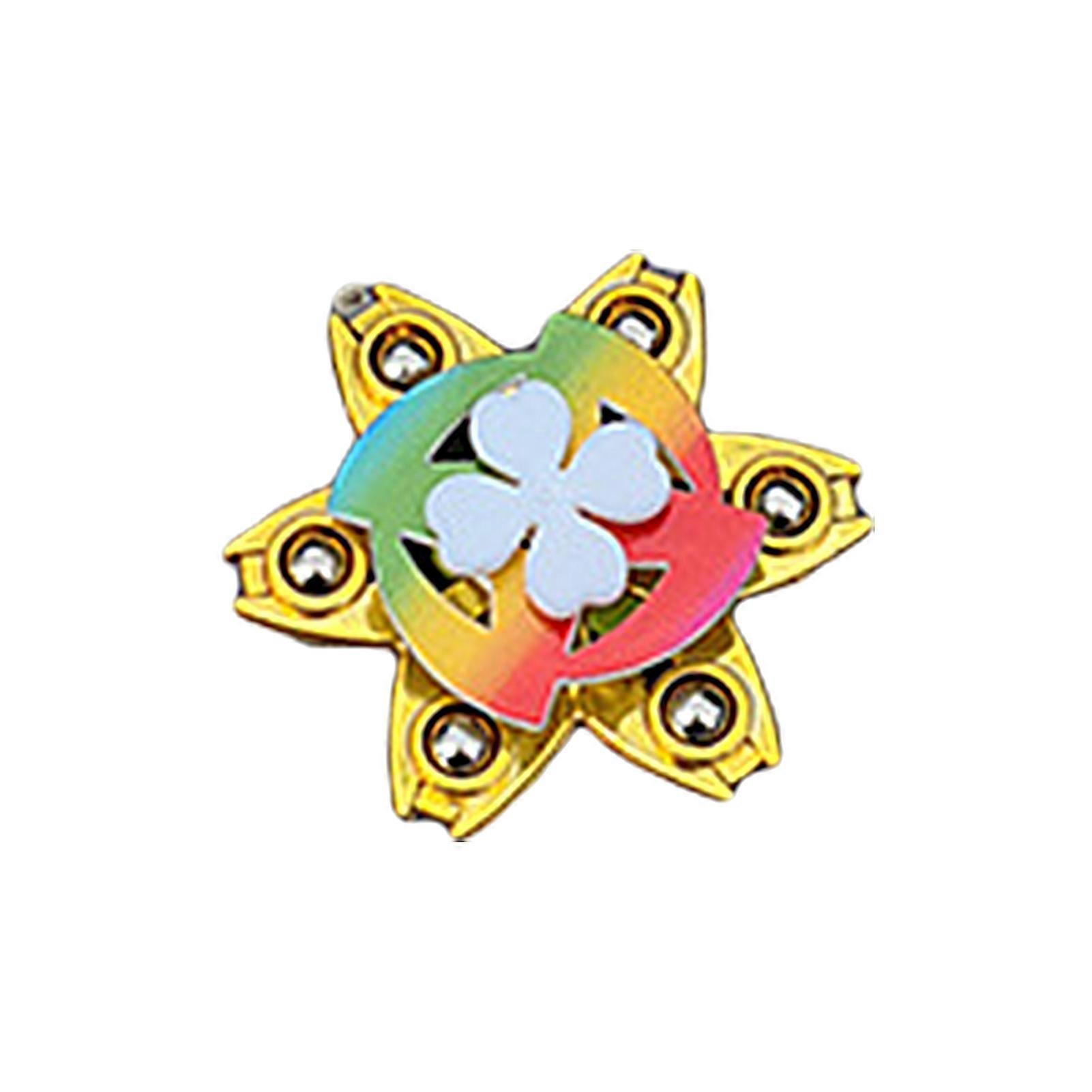 Fingertip Spinner Electroplated Steel Ball Colorful Double Layer Fidget Gyro Stress Relief Dazzling Hand Fidget Spinning Top Decompression Toy Party F