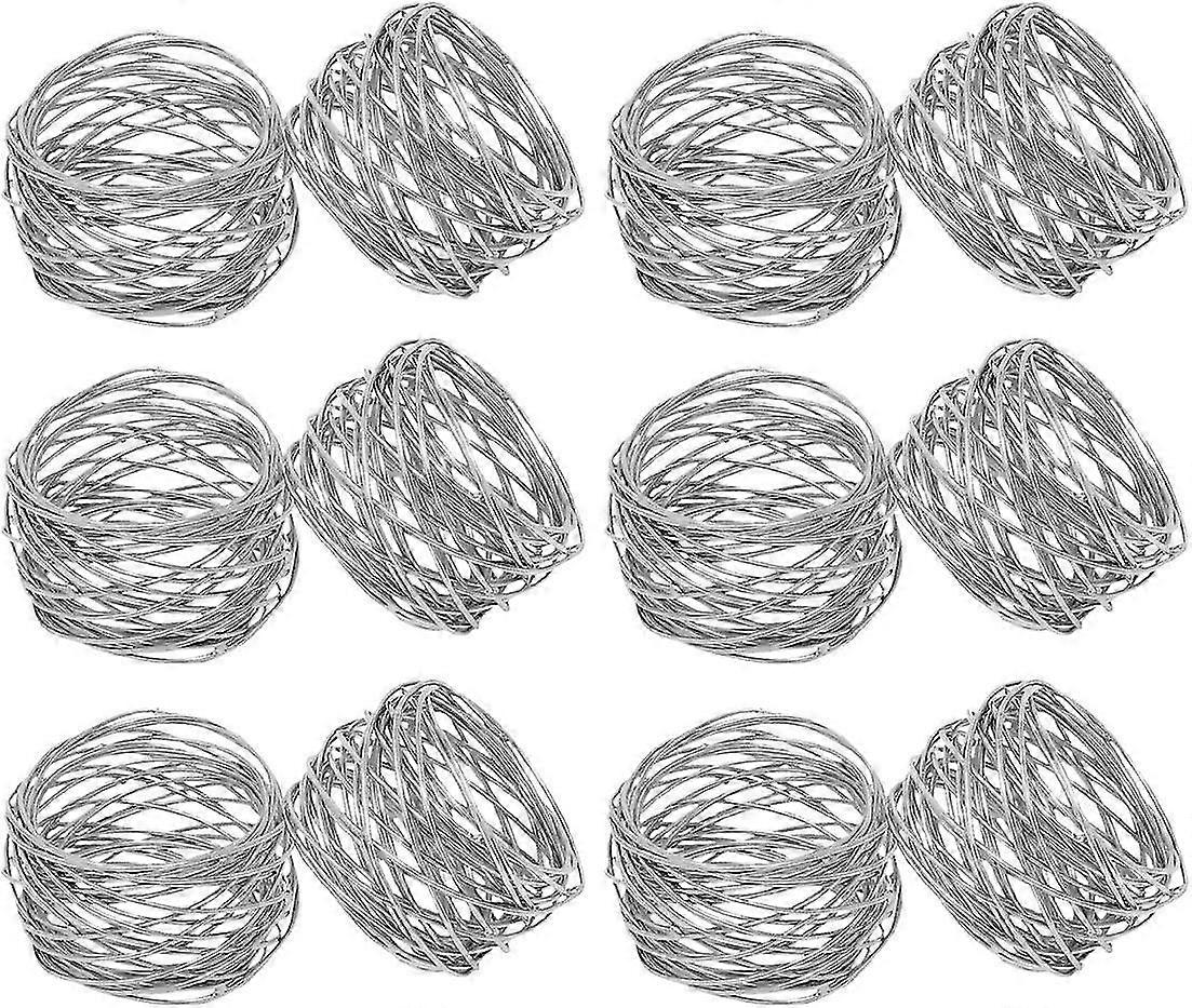 6/12pcs Handmade Round Mesh Napkin Rings Holder For Dinning Table Parties Everyday