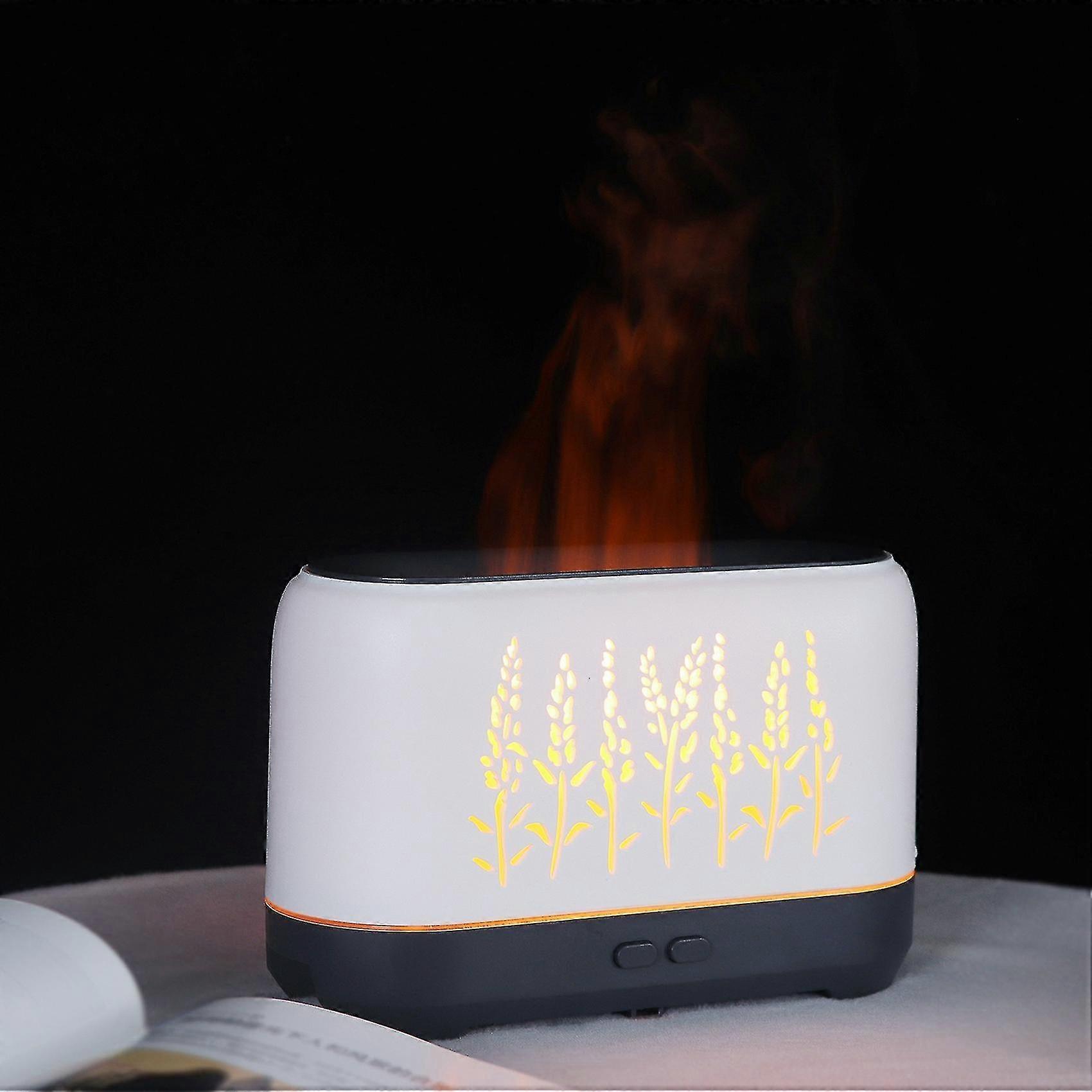 Hollow Flame Air Humidifier Aroma Oil Aromatherapy Diffuser White