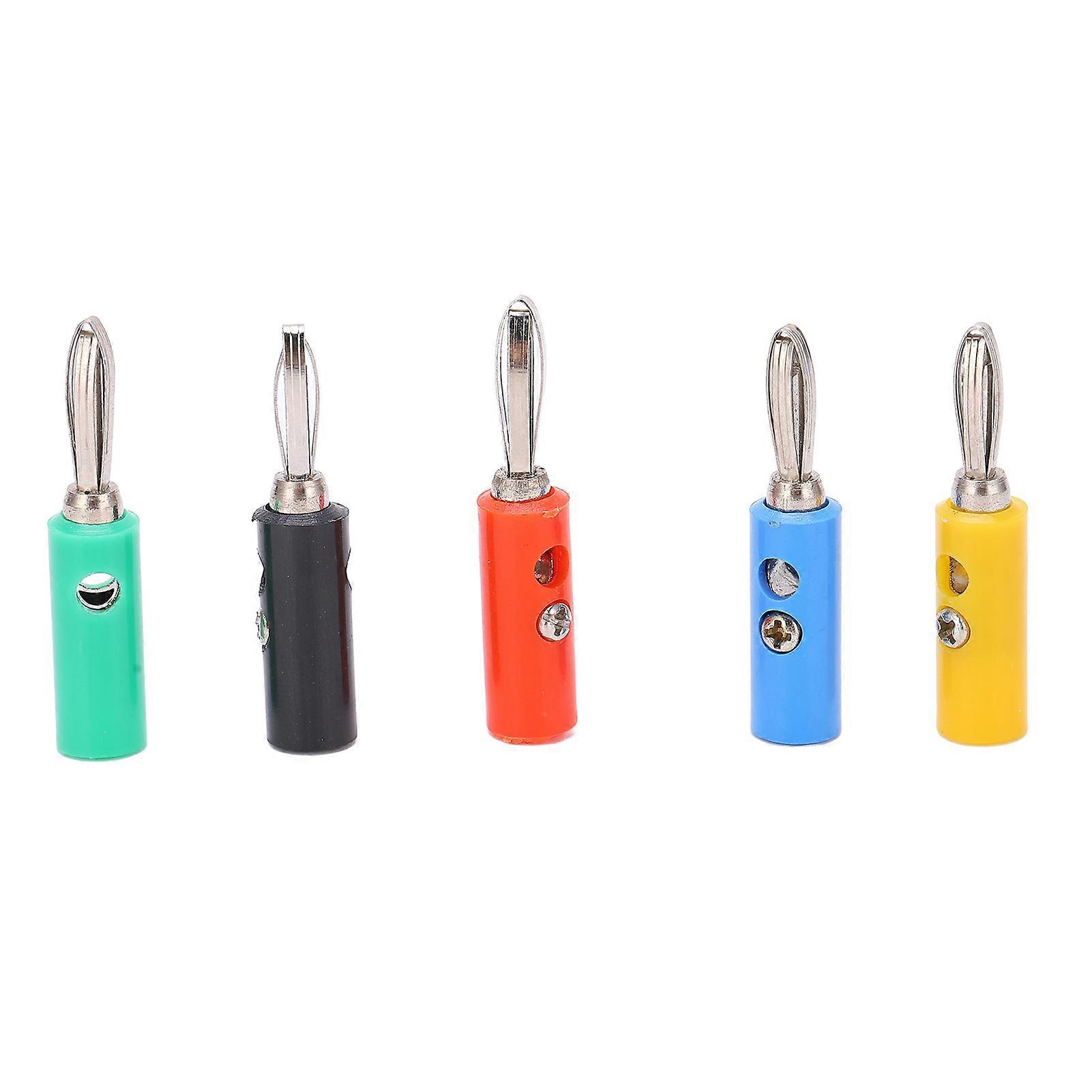 10 Sets 4mm Banana Connector Professional Nickel Plated Brass Banana Plug for Electronic Instrument