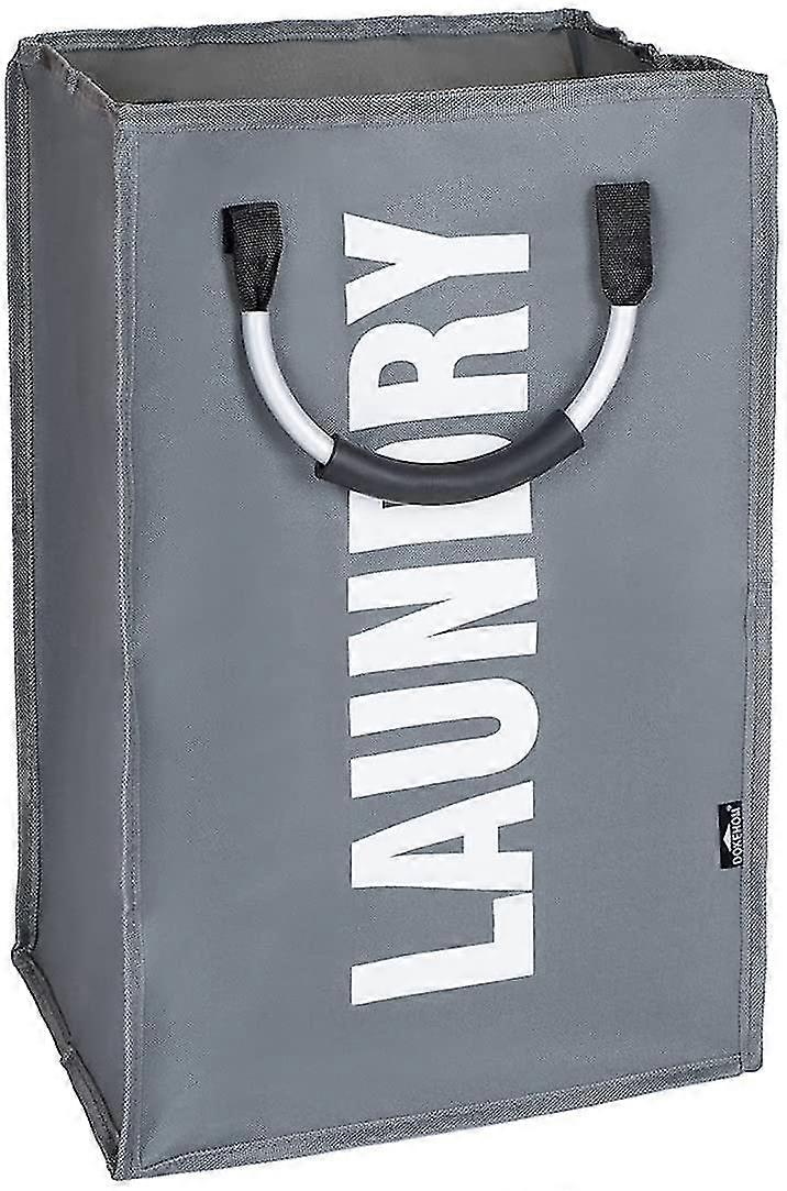 single foldable laundry basket bag for bedroom, fabric (dark grey)