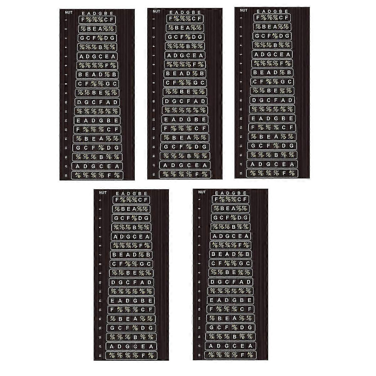 5st Gitarr Klistermärke Gitarr Greppbräda Anteckningar Etiketter Gitarrdelar Greppbräda Fret Dekaler 6 Sträng Gitarr Tillbehör-xdd