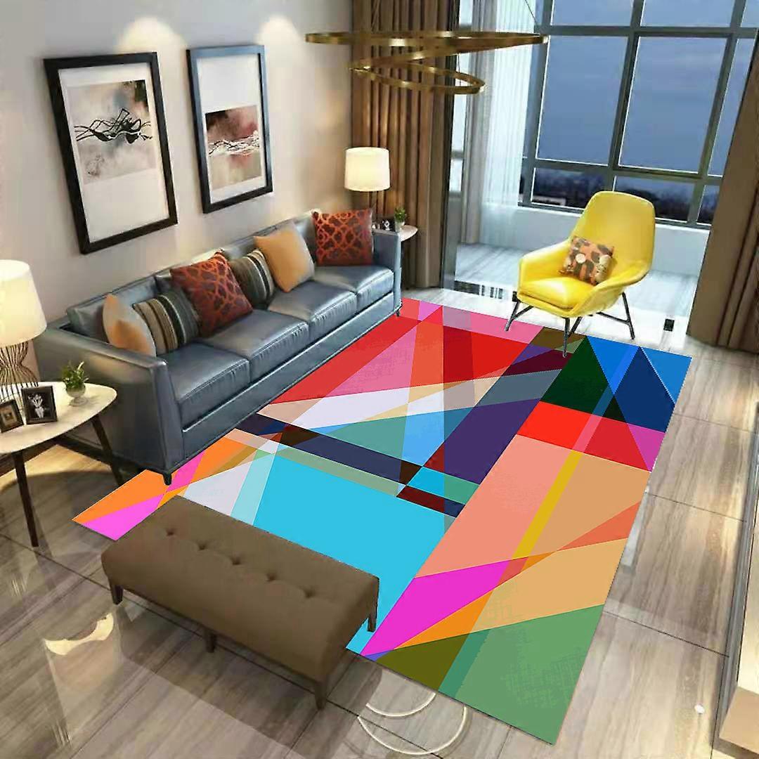 שטיח גטרו גיאומטרי פלנל רך שטיחים מודפסים בתלת מימד שטיח סלון שטיחי שטח נגד החלקה שטיח גדול נגד החלקה עיצוב סלון 01