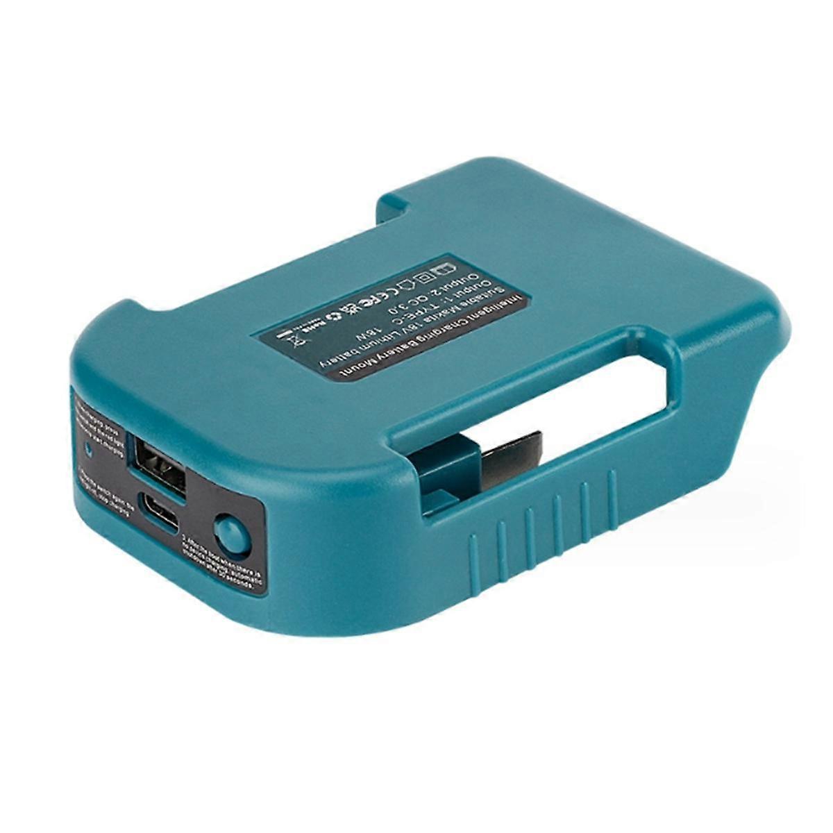 Portable Charger Adapter Compatible for 18V Li-Ion with USB Type-C Battery Holder Fast Charging